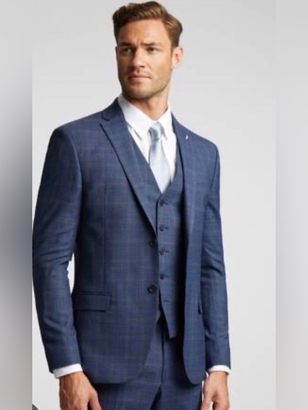 Ted Baker London Endurance Navy Plaid Two-Button Blazer Size 44